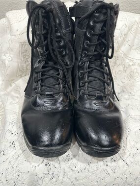 Interceptor Men's Black  leather Lace-Up Tactical  combat Boots size 9